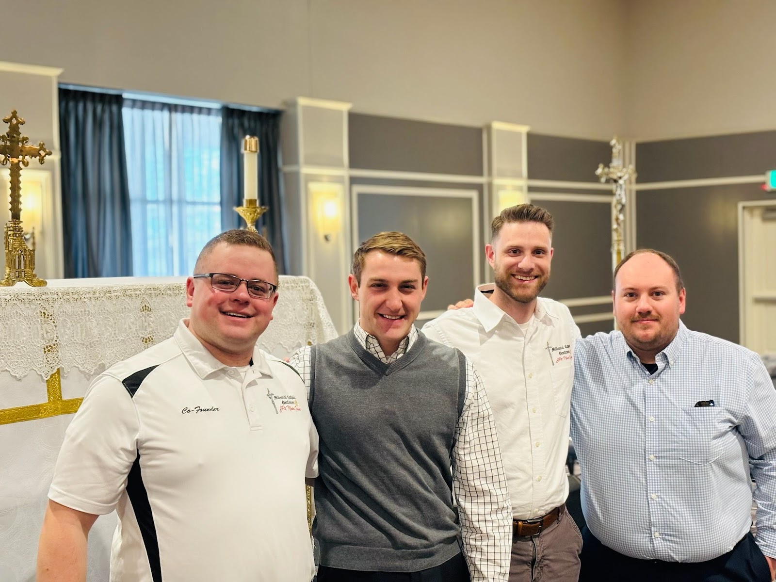 Members of the JP2 Men’s Group at the MCG May Crowning Event